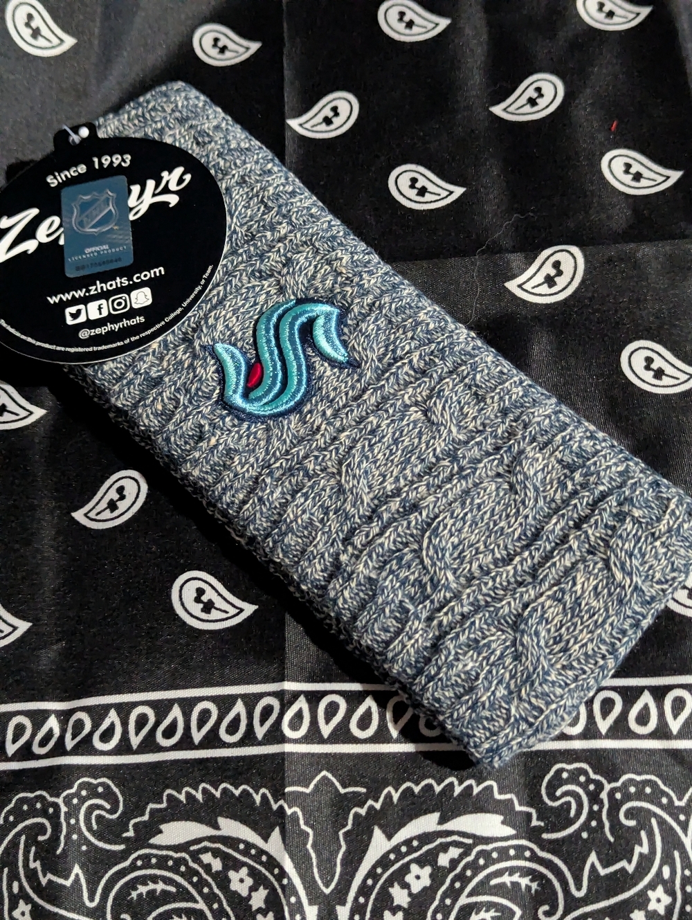 Seattle Kraken Zephyr Knit Headband with Embroidered  Logo -